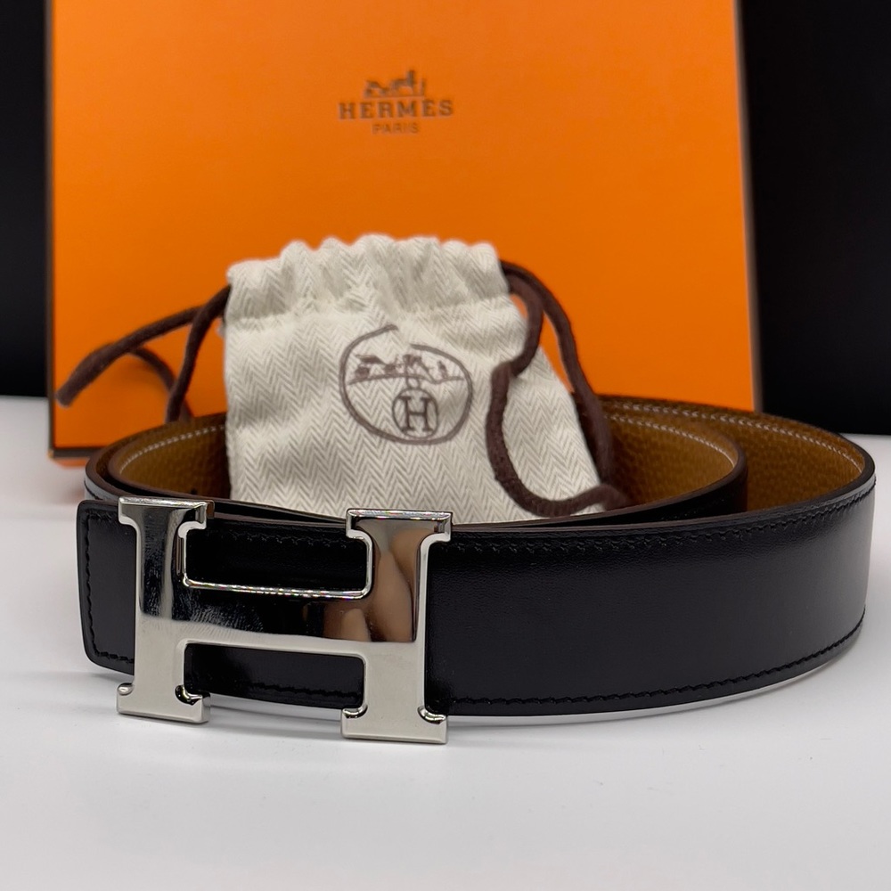 Hermès Women’s Reversible Belt. H Buckle SZ 85- NEW with tags